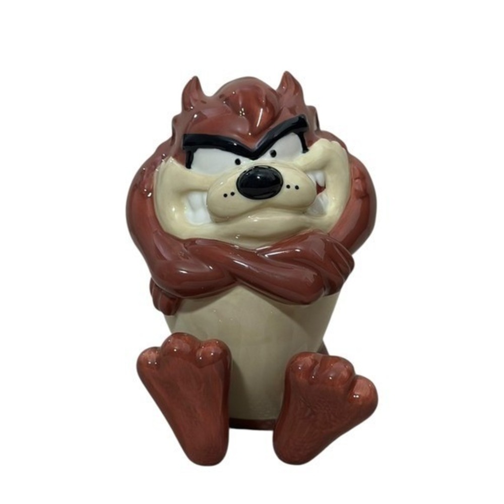 Vintage Warner Bros Taz Tasmanian Devil Ceramic Coin Bank Looney Tunes Y2K - NEW